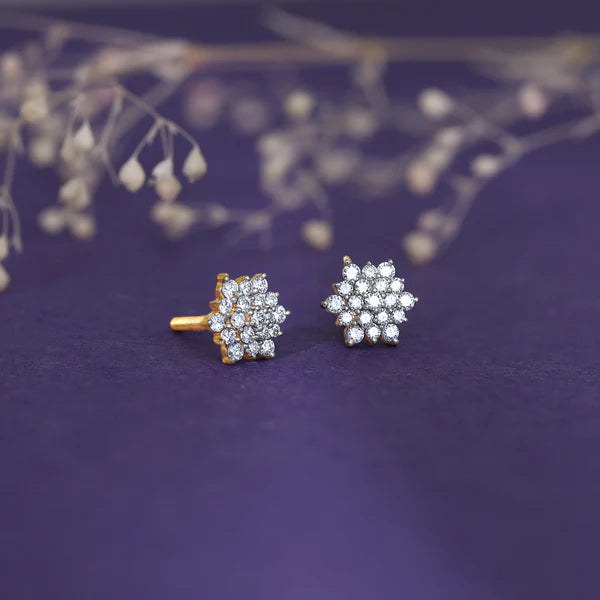 Gold Daisy Delight Diamond Studs