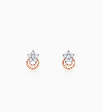 Rose Gold Cosmic Petal Diamond Studs