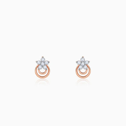 Rose Gold Cosmic Petal Diamond Studs