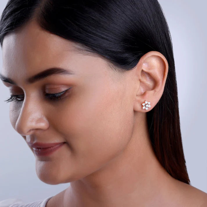 gold luminary diamond earrings