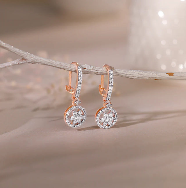 Rose Gold Harmony Diamond Drop Earrings