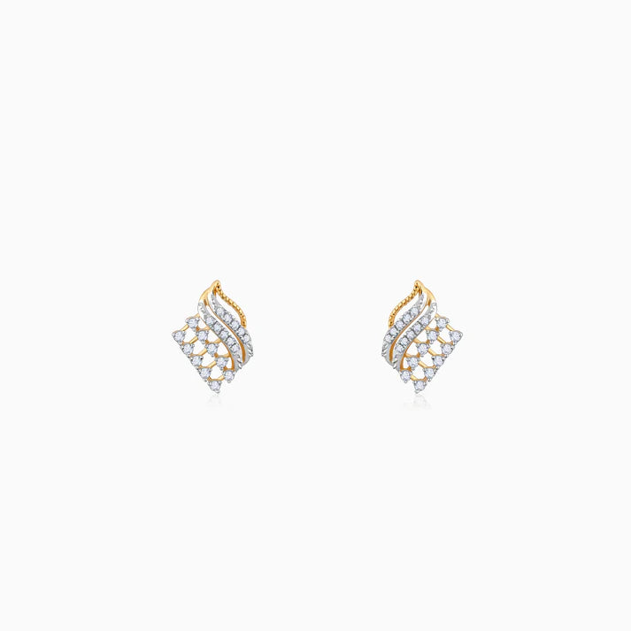 gold golden dusk diamond earrings