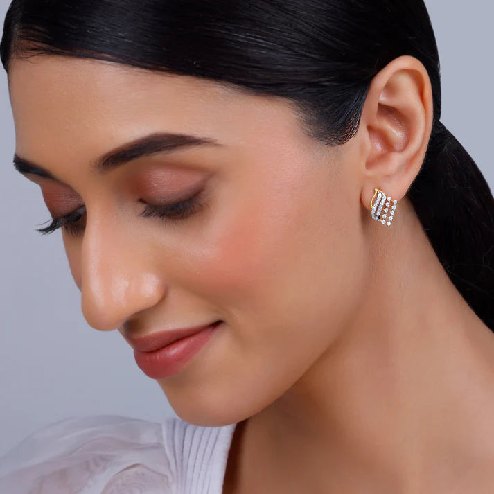 gold golden dusk diamond earrings