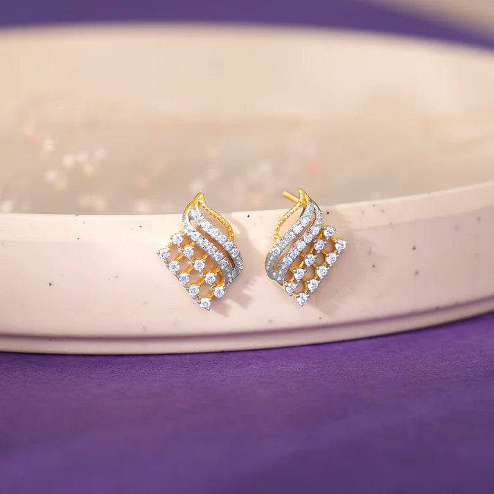 gold golden dusk diamond earrings