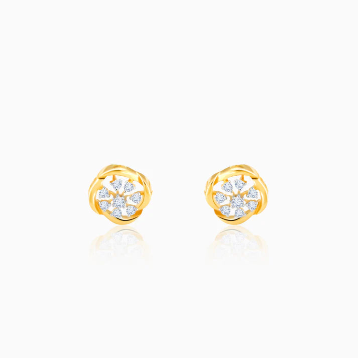 Gold Beauty In Nature Diamond Earrings