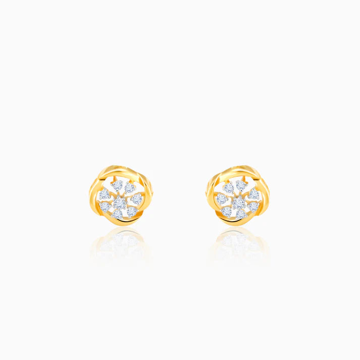 Gold Beauty In Nature Diamond Earrings