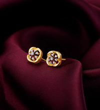 Gold Beauty In Nature Diamond Earrings