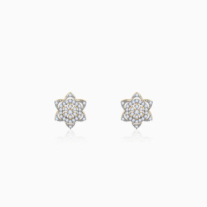 Gold Bright Burst Diamond Earrings