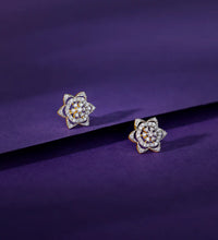 Gold Bright Burst Diamond Earrings