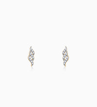 Gold Twisted Twill Diamond Earrings