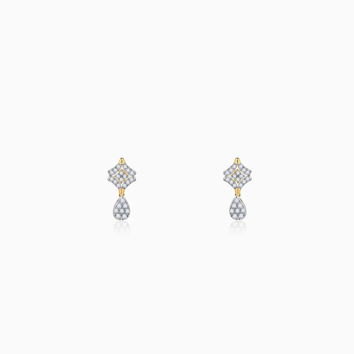 gold luminous drops diamond earrings