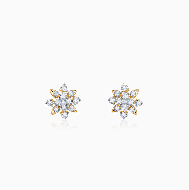 Gold Petunias Diamond Studs