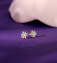 Gold Petunias Diamond Studs