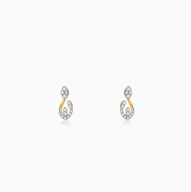 Gold Dewdrops diamond Earrings