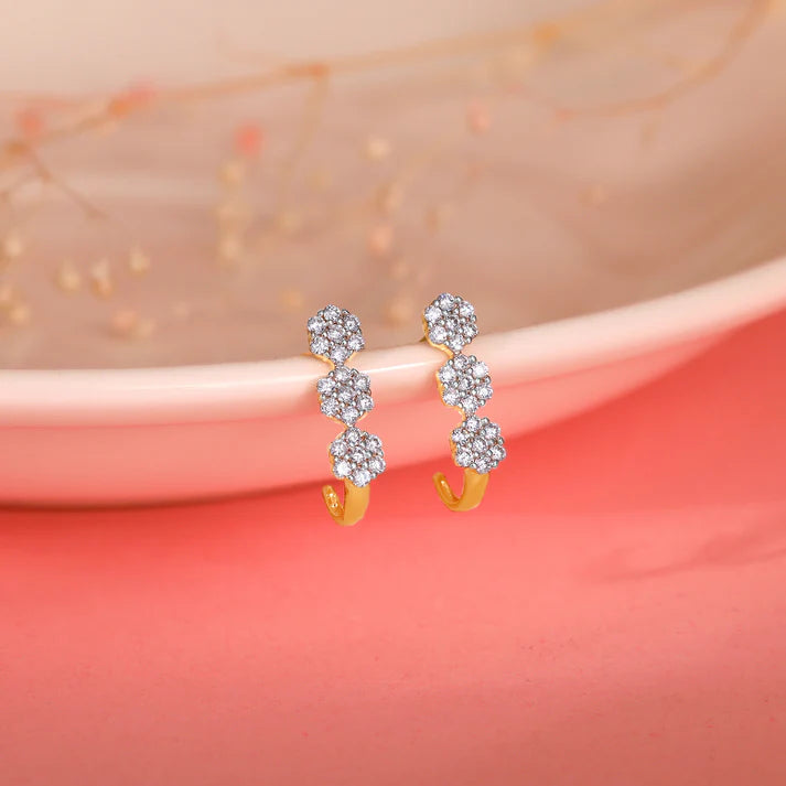 gold sweet alyssum diamond earrings