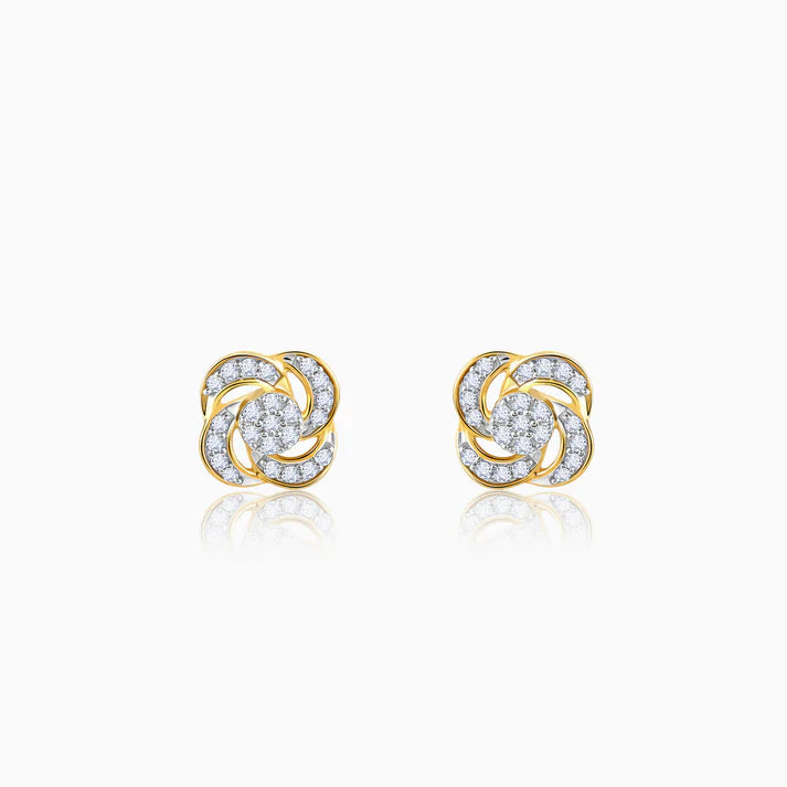 gold blume diamond earrings
