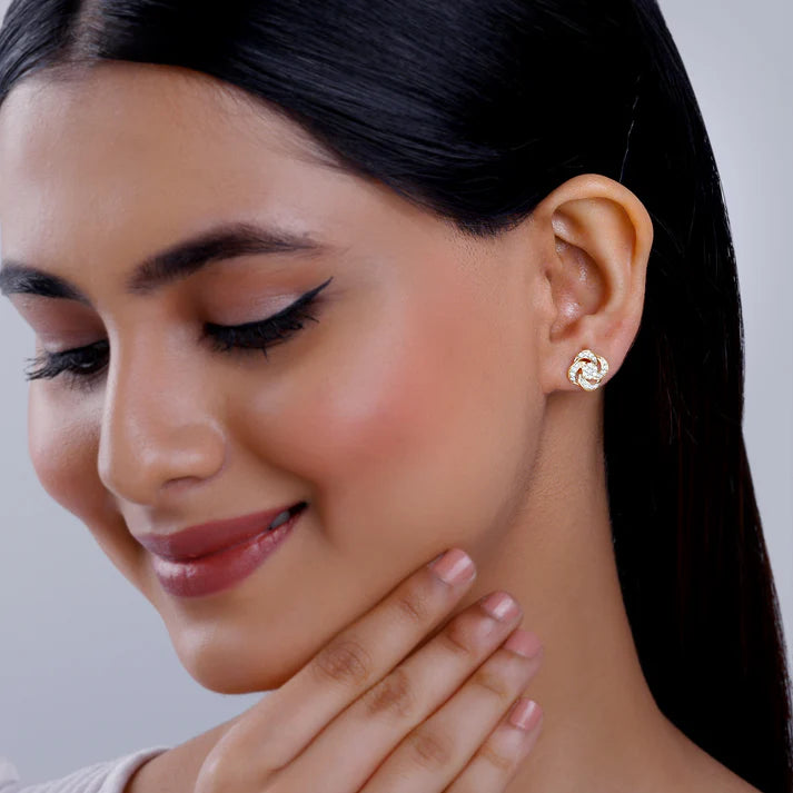 gold blume diamond earrings
