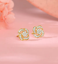 Gold Blume Diamond Earrings