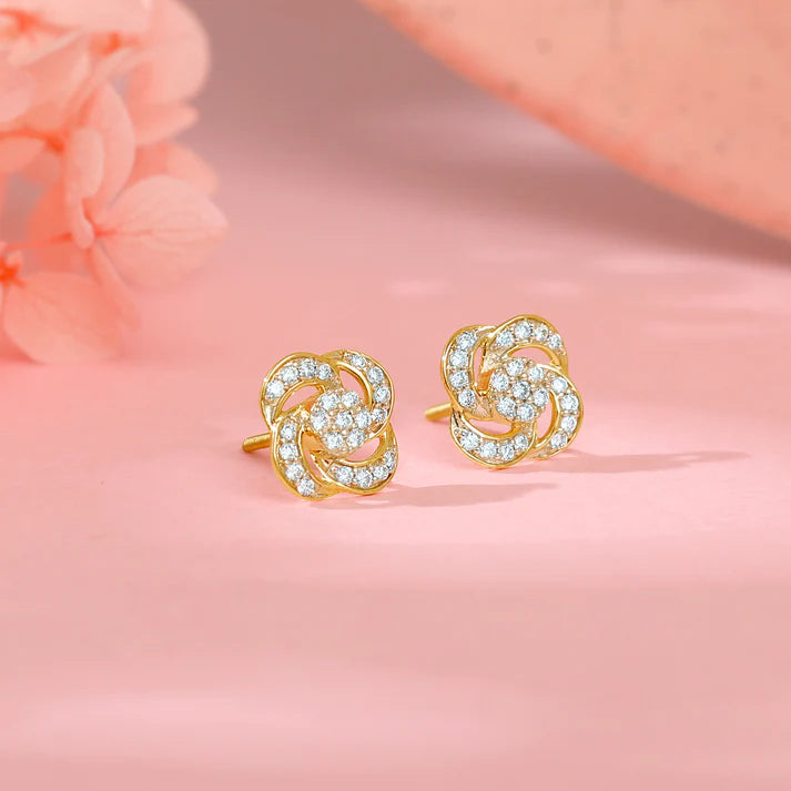 gold blume diamond earrings