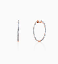 Rose Gold Shine Hoop Dimaond Earrings