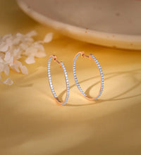 Rose Gold Shine Hoop Dimaond Earrings