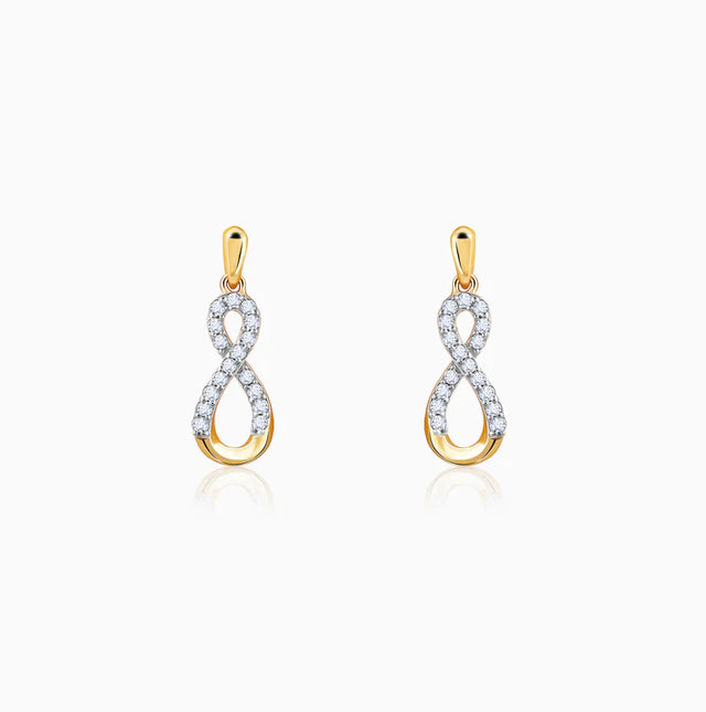 Gold Infinity Glow Diamond Earrings