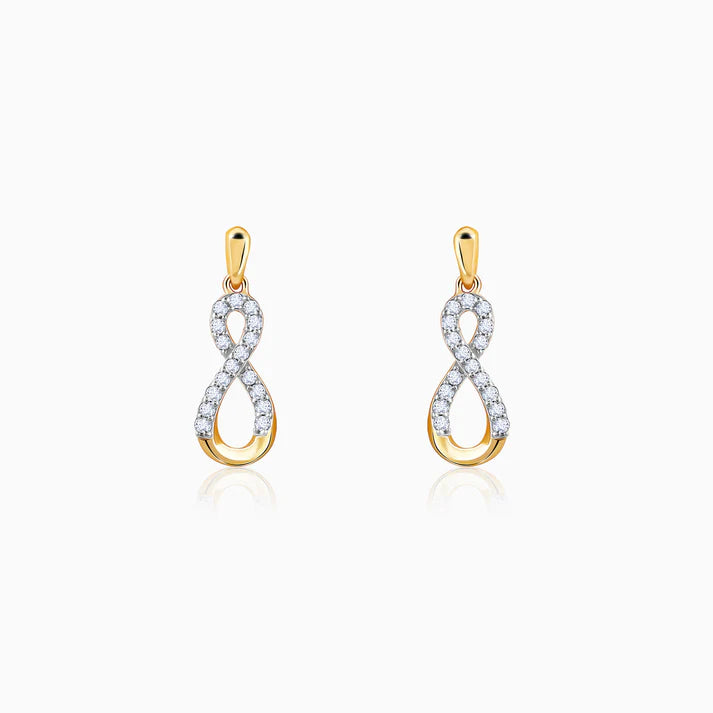Gold Infinity Glow Diamond Earrings