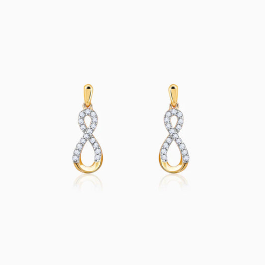 Gold Infinity Glow Diamond Earrings