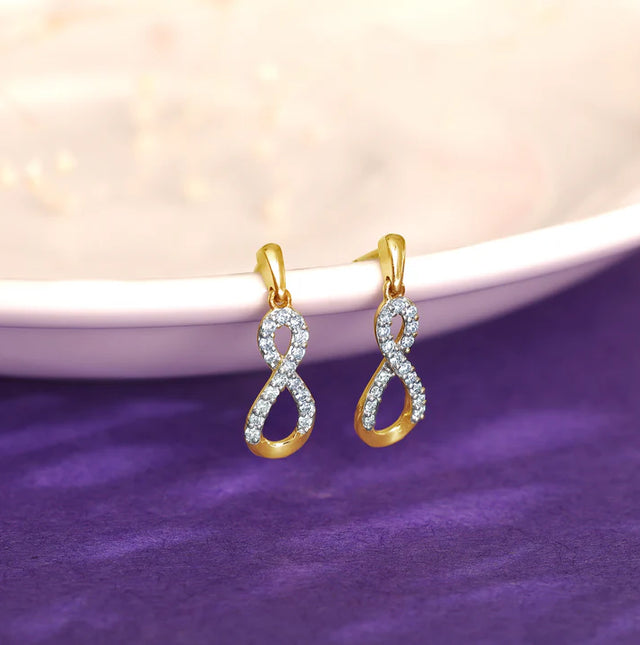 Gold Infinity Glow Diamond Earrings