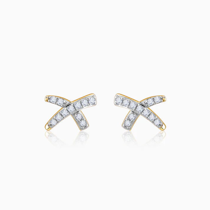 gold xquisite diamond stud earrings
