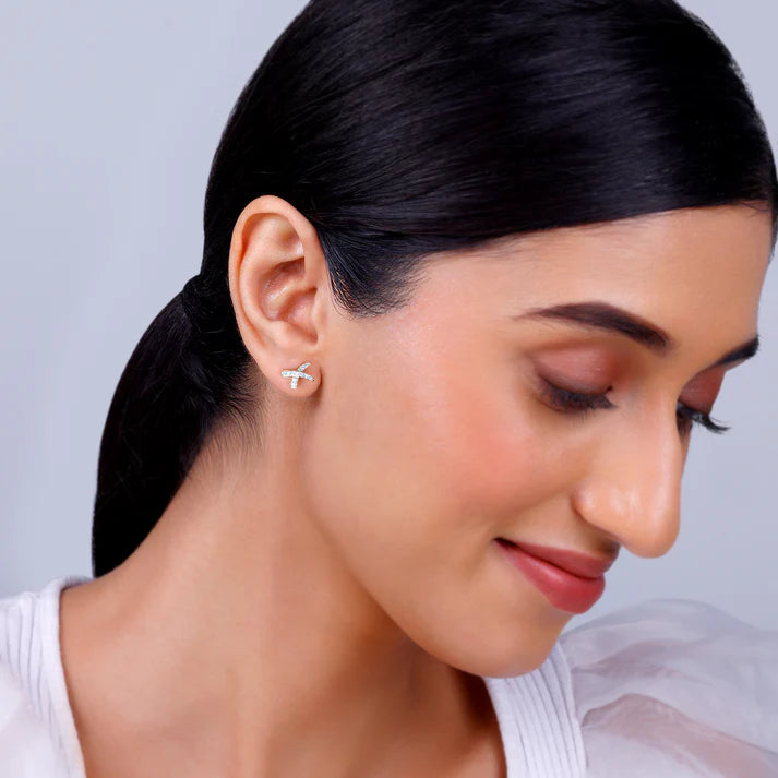 gold xquisite diamond stud earrings