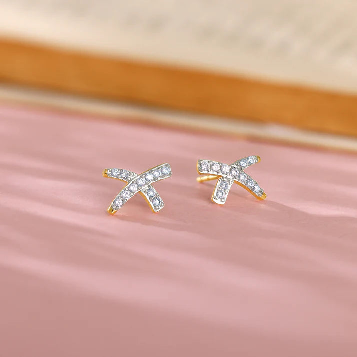 gold xquisite diamond stud earrings