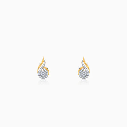 Gold Sparkling Flow Diamond Earrings