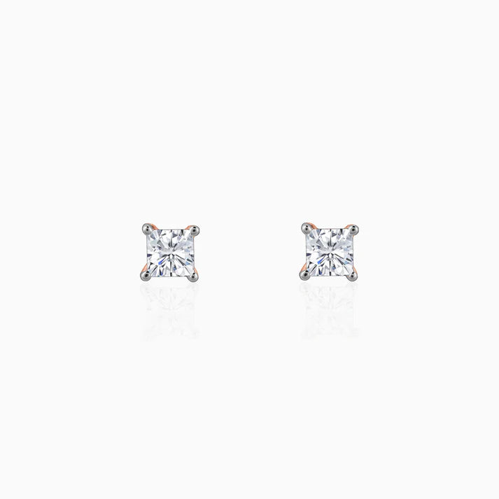 rose gold pretty diamond studs
