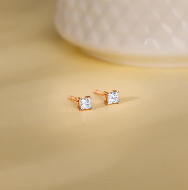 Rose Gold Pretty Diamond Studs