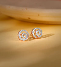 Rose Gold Sparkling Swirl Diamond Studs