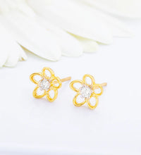 Gold Ornate Spring Diamond Earrings