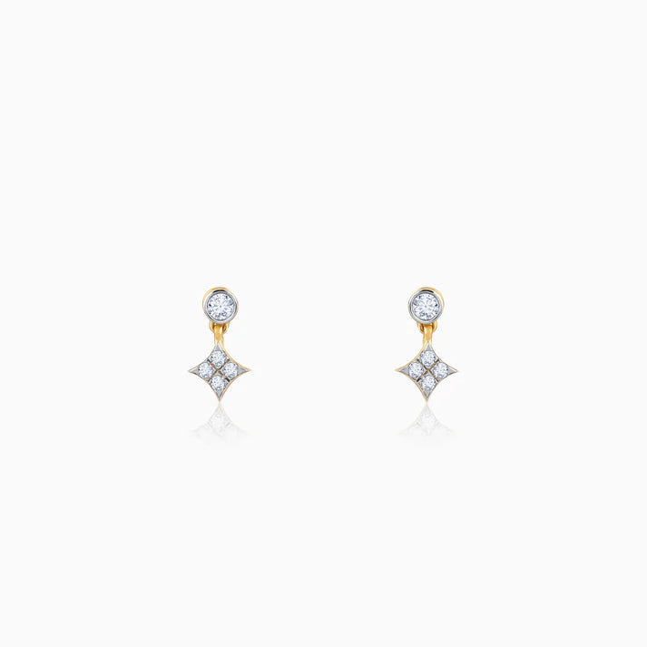 Gold Cubic Glow Diamond Earrings