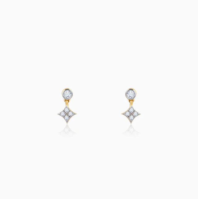 Gold Cubic Glow Diamond Earrings