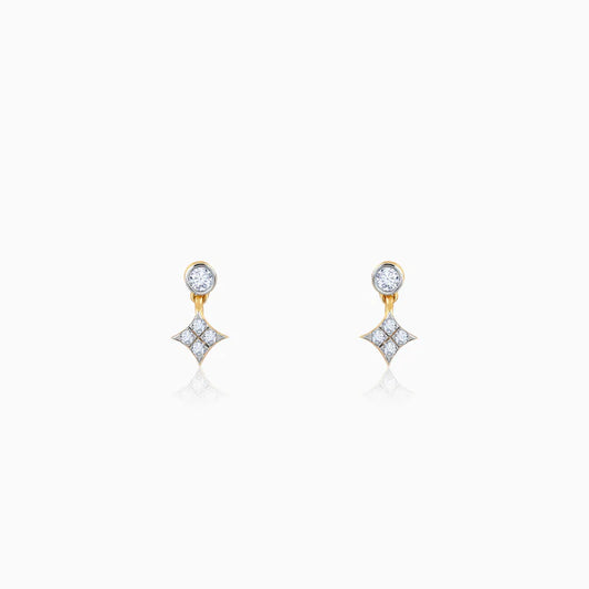 Gold Cubic Glow Diamond Earrings