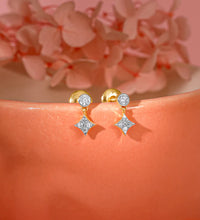 Gold Cubic Glow Diamond Earrings