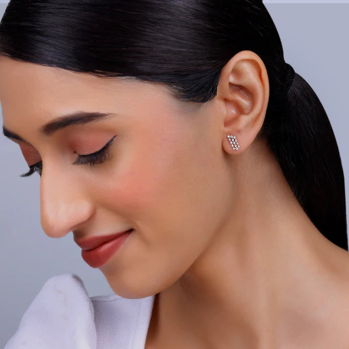rose gold dynamic diamond earrings