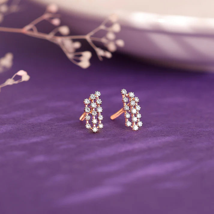 Rose Gold Dynamic Diamond Earrings