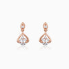 Rose Gold Cascade Leaf Diamond Earrings