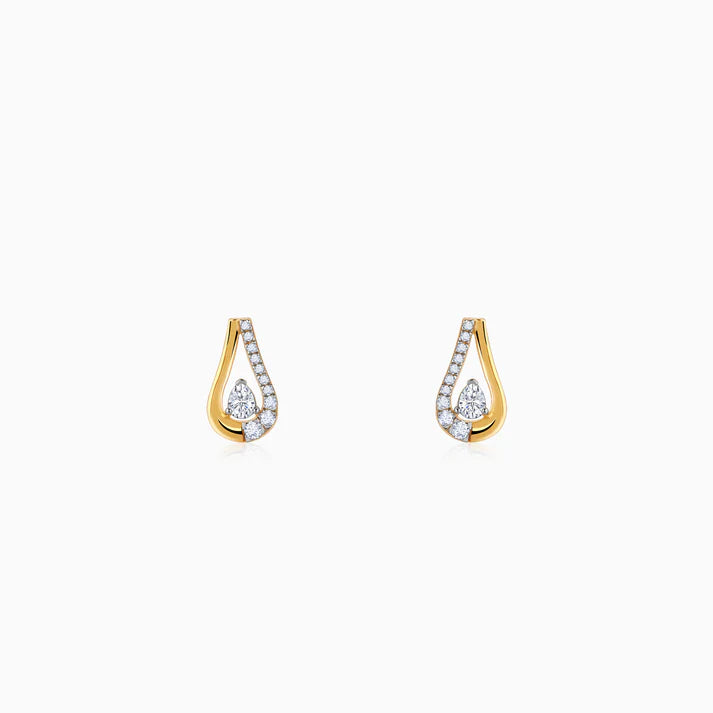 gold majestic aura diamond earrings