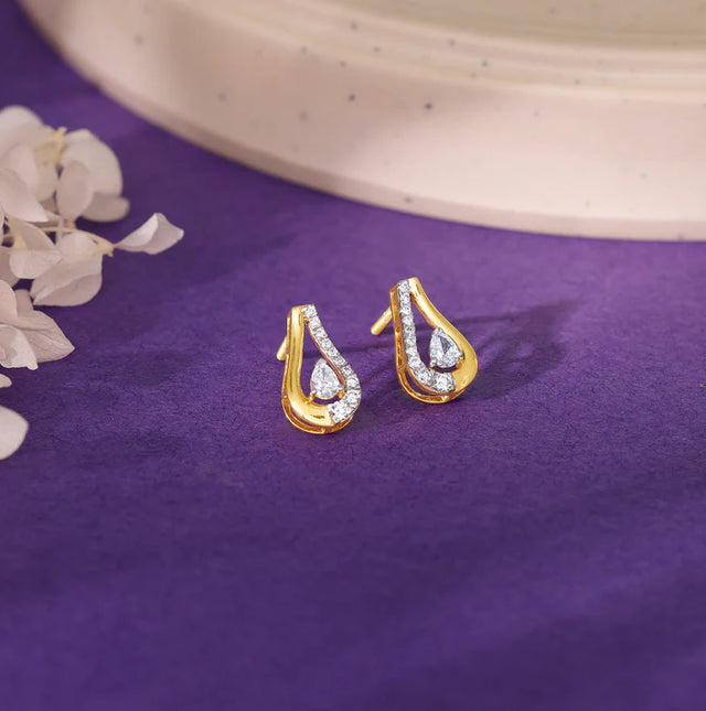 Gold Majestic Aura Diamond Earrings