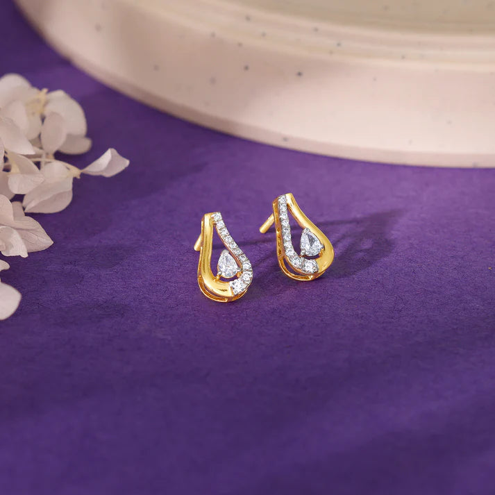 gold majestic aura diamond earrings