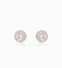 Rose Gold Circular Dazzle Diamond Earrings