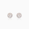 Rose Gold Circular Dazzle Diamond Earrings