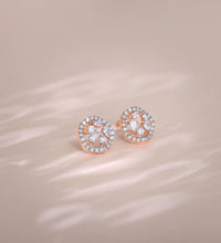 Rose Gold Circular Dazzle Diamond Earrings